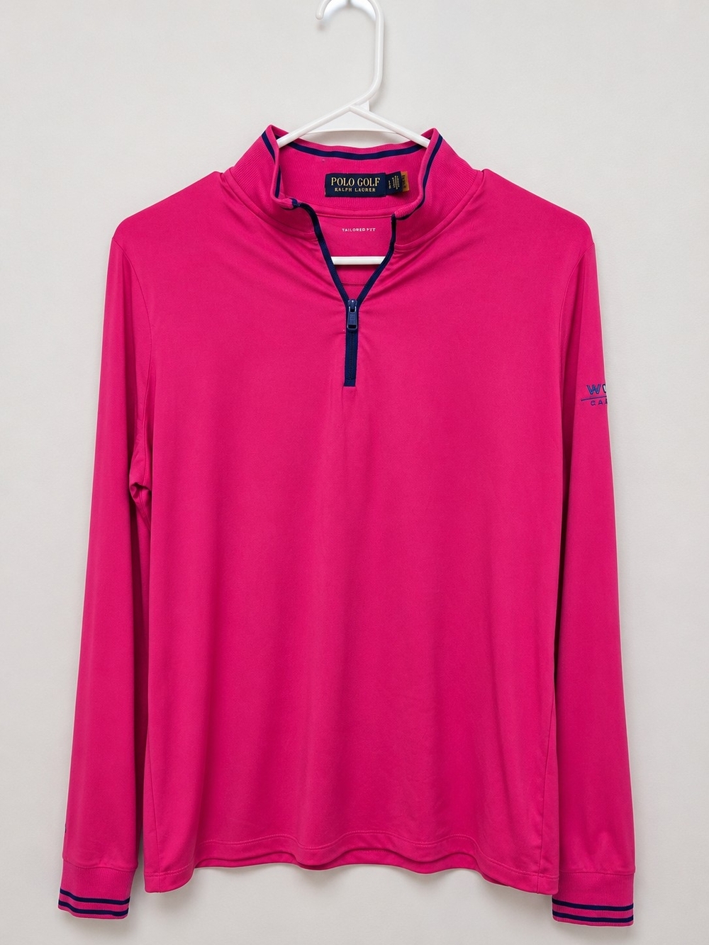 Ralph Lauren Polo Golf Womens 1/4 Zip Extreme Jersey Pullover Pink SZ. LG